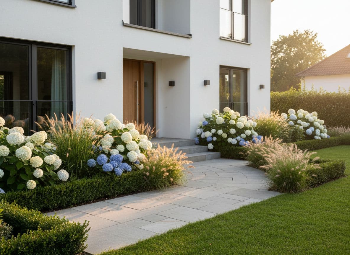 Vorgarten als Beispiel für FlorAI vs. klassische Gartenplanung